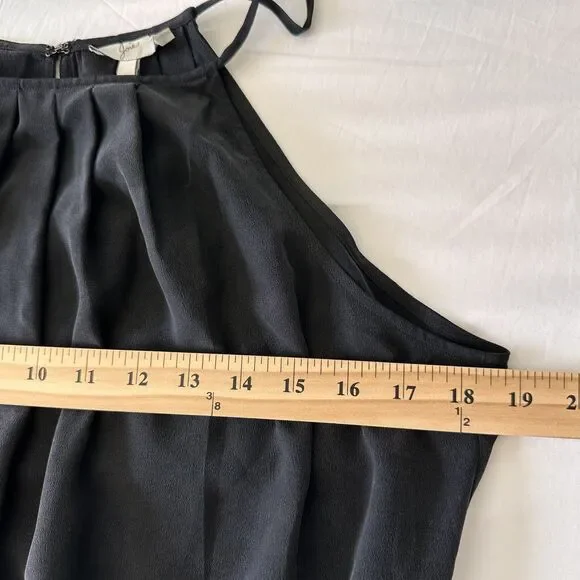 Joie 100% Silk Black Romper Womens Medium Halter Sleeveless Pockets Dressy